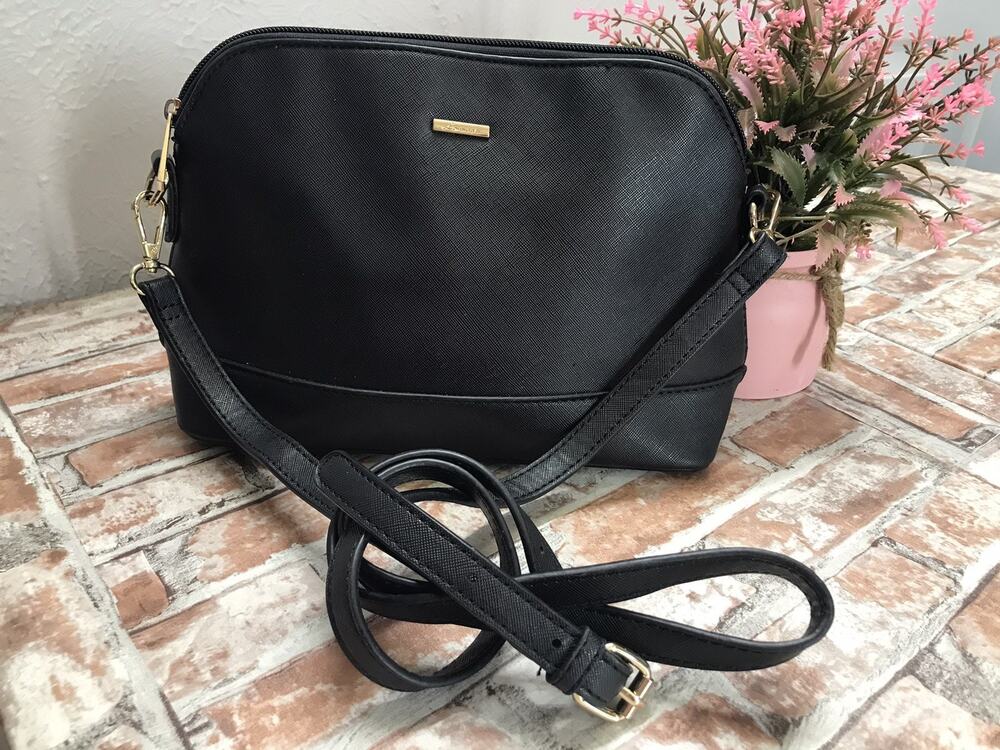 Lovevook Women's Shoulder Bag Handbag Dome Purse Black Gold Hardware Crossbody